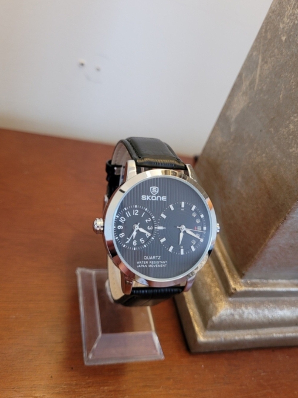 Brand New Skone Silver and Black Dual Dial Men's Watch